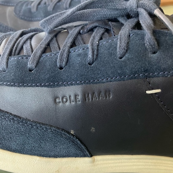Cole Haan Navy Leather Sneakers - Picture 3 of 9